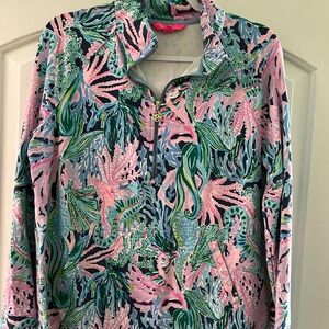 Colorful Floral Quarter-Zip Pullover